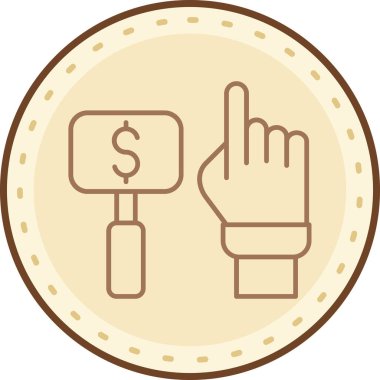 Para için. Web simgesi basit illüstrasyon