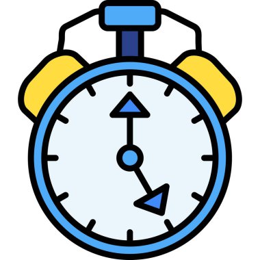 Alarm zamanı simgesi renk çizgisi çizimi