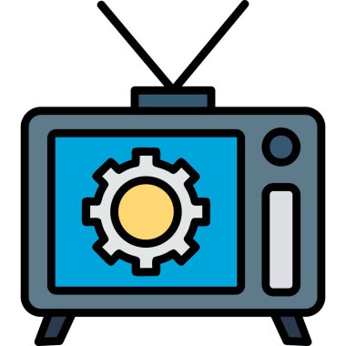 TV simgesi vektör illüstrasyonu