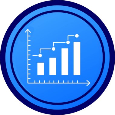 Mavi ve beyaz grafik simgesinin vektör illüstrasyonu