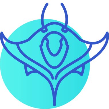 Bir ejderhanın mavi simgesinin vektör çizimi