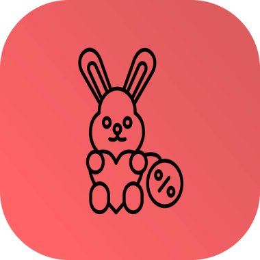 Soyut grupta izole edilmiş tavşan simgesi