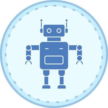 robot düz simgesi, vektör illüstrasyonu