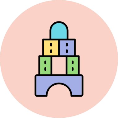 Bir bina simgesinin vektör illüstrasyonu