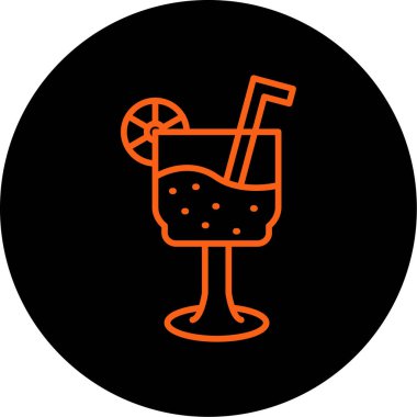 Kokteyl simgesi. Kokteyl vektör simgesi web için basit örnek.