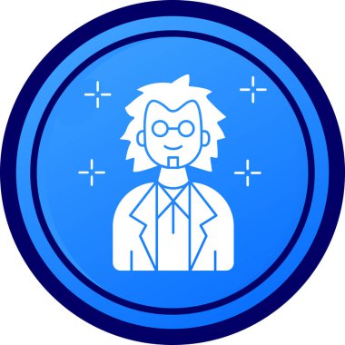 Bilim adamı. Web simgesi basit illüstrasyon