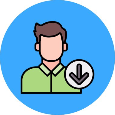 Hedef ikonu olan adam. Web için ok vektör simgesi olan adamın özet çizimi