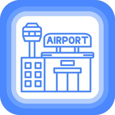 Havaalanı. Web simgesi basit illüstrasyon