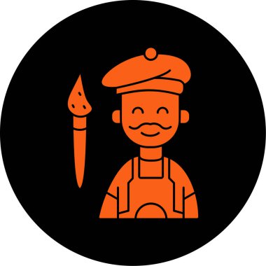 Fırçalı bir insan simgesinin vektör çizimi