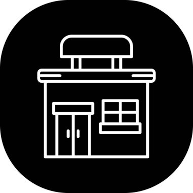 Ofis ve simgenin vektör illüstrasyonu