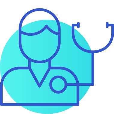 Doktor. Web simgesi basit illüstrasyon