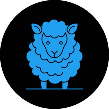 Koyun simgesi soyut bir grupta izole edildi