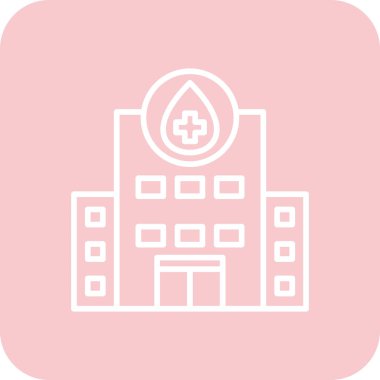 Modern b 'nin vektör çizimi hastanenin ikonundan yoksun