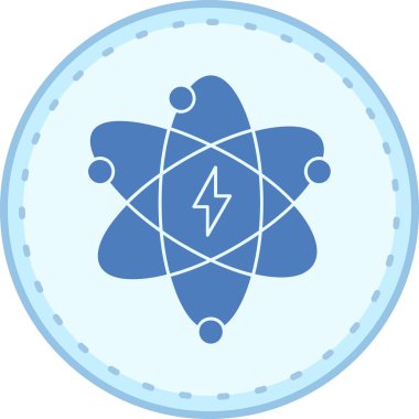 Yıldızlı bir dairenin mavi ve beyaz ikonunun vektör çizimi