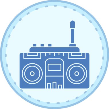 Bir radyo simgesinin vektör illüstrasyonu