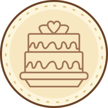 Kek. Web simgesi basit illüstrasyon