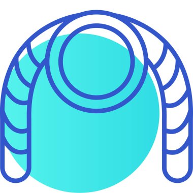 Mavi ve beyaz bir ikonun vektör illüstrasyonu