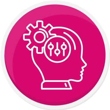 Beyin. Web simgesi basit illüstrasyon