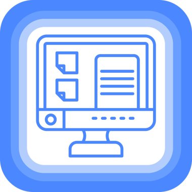 Bilgisayar. Web simgesi basit illüstrasyon