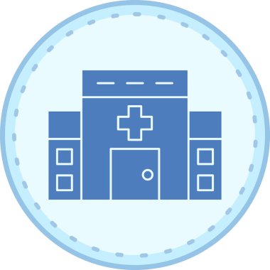 Hastane modern simgesinin vektör illüstrasyonu