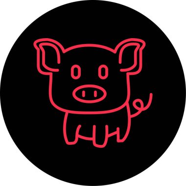 Domuz. Web simgesi basit illüstrasyon