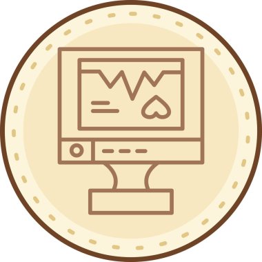 Bilgisayar monitörünün modern bir simgesinin vektör çizimi