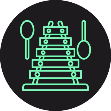 Yiyecek ve içecek ikonunun vektör illüstrasyonu