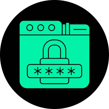 Kilit simgesi. Web için kilit vektör simgesinin özet çizimi