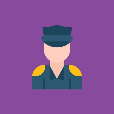 Polis simgesi. Polis vektör simgesi web için düz çizimi