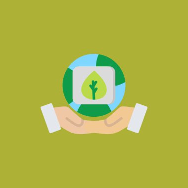 Simge tasarımı ile ekoloji kavramı, vektör illüstrasyonu 10 eps grafik.
