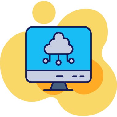 Bulut hesaplama simgesi vektör illüstrasyonu