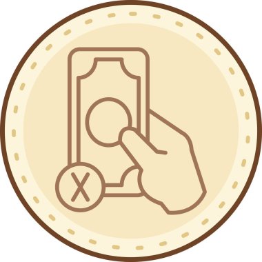 Madeni para simgesi vektör illüstrasyonuyla el