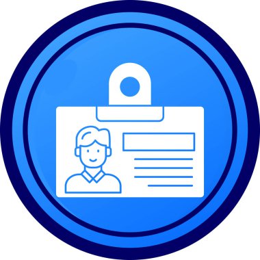 Kimlik kartı simgesi, vektör illüstrasyonu