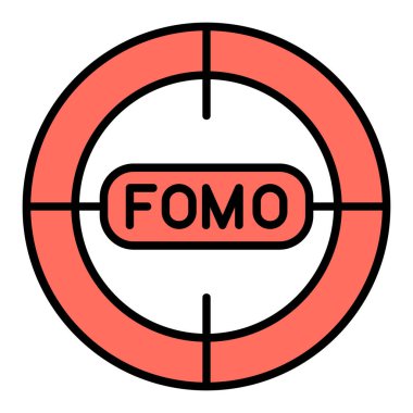 Bir dairenin kırmızı ve beyaz ikonunun vektör çizimi