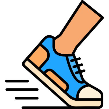 bacak ayak ikonu renk ana hatları vektörü