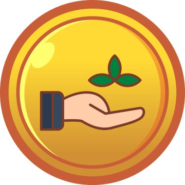 Avuç içi para dolu el, ağaç simgesinde