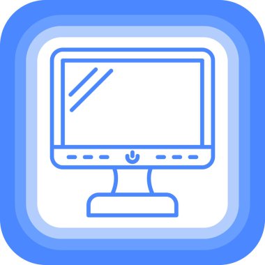 bilgisayar simgesini, vektör illüstrasyonunu izle