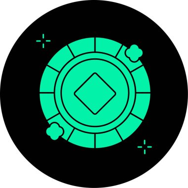 güzel kumarhane çipi vektör simgesi