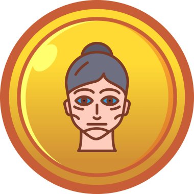 Para sikkesi vektör çizimi olan kadın