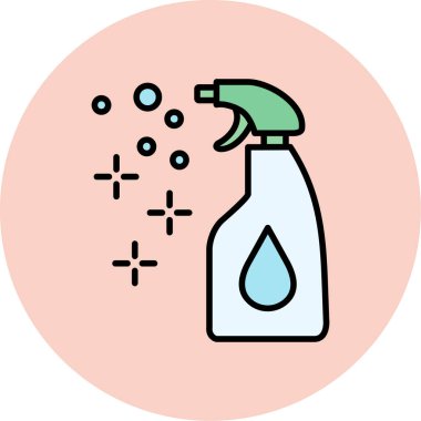 Temizlik spreyi renk simgesi. temizlik servisi