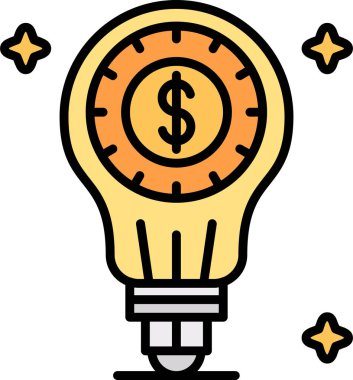 Fikir para lambası simgesi - taslak biçimi