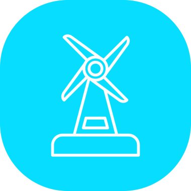 Soyut arkaplanda yel değirmeni simgesi izole