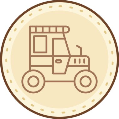 Bir traktör simgesinin vektör illüstrasyonu