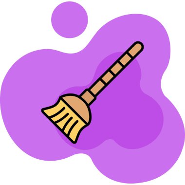 Süpürge. Web simgesi basit illüstrasyon