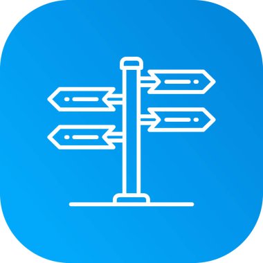 Beyaz arkaplanda izole edilmiş sınır çizgisi işaret simgesi. İşaretçinin yönü. Sokak tabelası. vektör