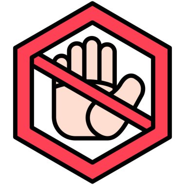 Durdurma simgesi yok. Beyaz arkaplanda izole edilmiş web tasarımı için dur işareti simgesi yok