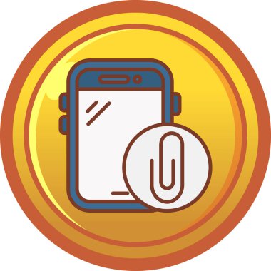 Bozuk para simgesine sahip bir akıllı telefonun vektör çizimi