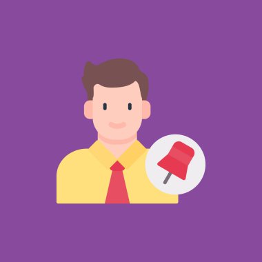 Zarf simgesine sahip iş adamı, düz simge