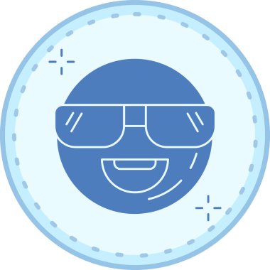 Güneş gözlüklü bir çizgi film karakterinin vektör çizimi