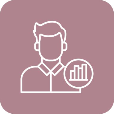 Grafik simgesi, vektör illüstrasyonlu iş adamı